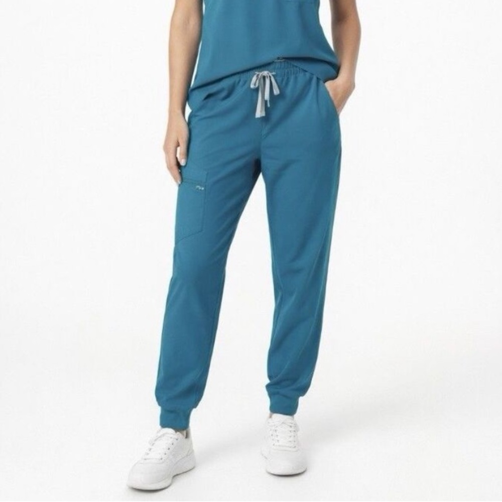 FIGS Zamora Jogger Scrub Pants Small Teal Blue Technical Collection